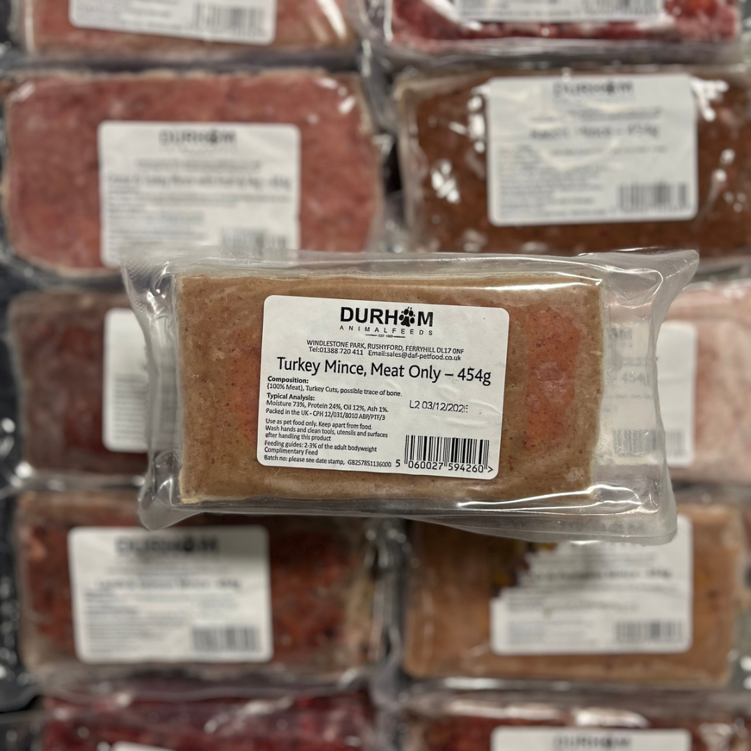 Durham Animal Feeds Mince (MEAT ONLY) 454g – Baber Animal Feeds